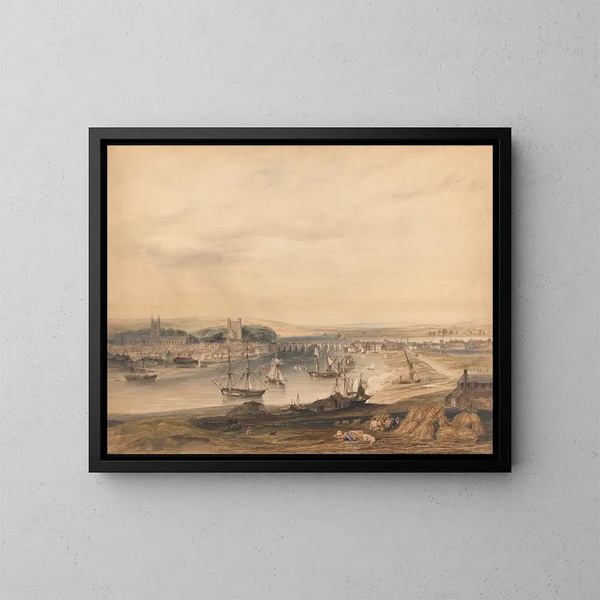 Vue de Rochester, la ville et le port - Henry Gastineau — framed artwork on a wall