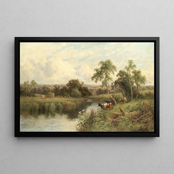 A Norfolk stream - Henry H Parker — framed artwork on a wall