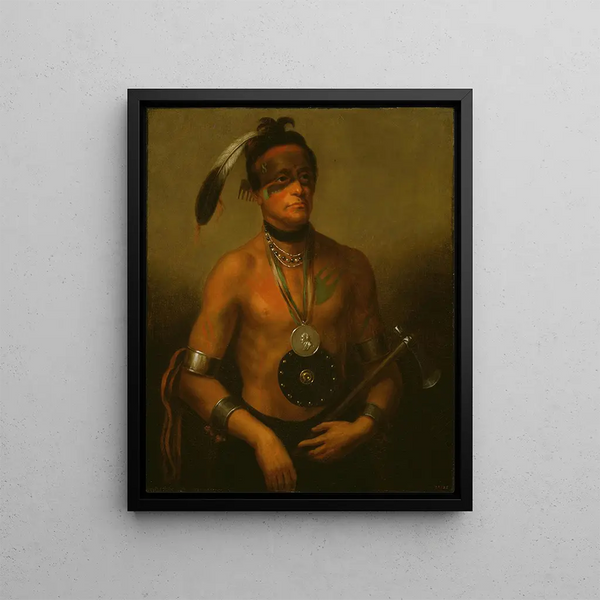 Hoo-Wan-Ne-Ka Little Elk - Henry Inman — framed artwork on a wall