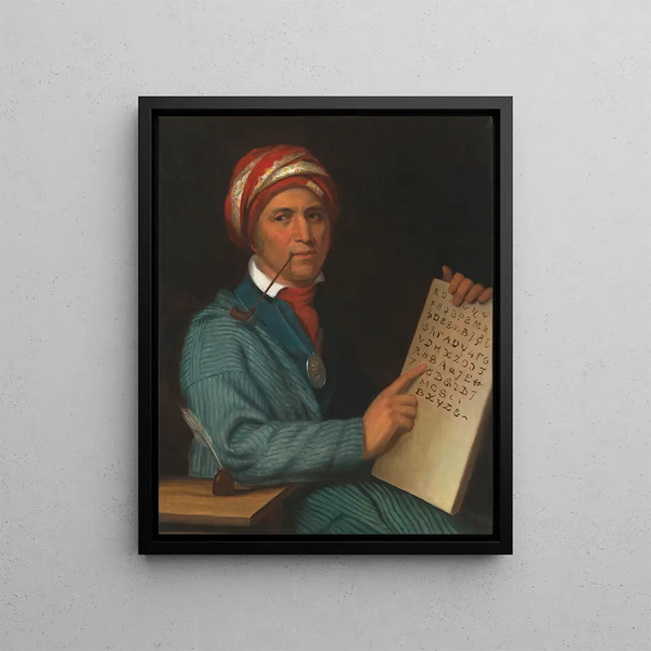 Sequoyah Painting - Henry Inman — framed artwork on a wall