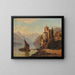 Barge Loading at a Villa on Lake Como - Henry Jackel — framed artwork on a wall