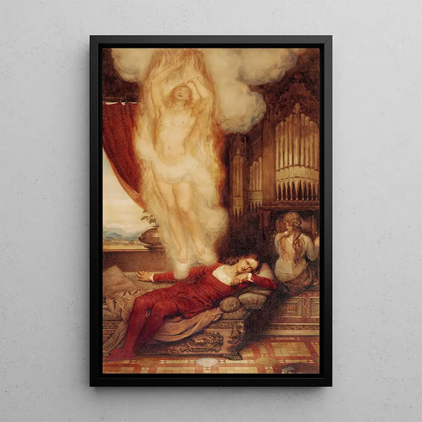 L'aspiration d'une âme en écoutant de la musique - Henry John Stock — framed artwork on a wall