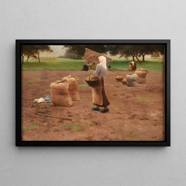 The Potato Harvest - Henry Lerolle — framed artwork on a wall