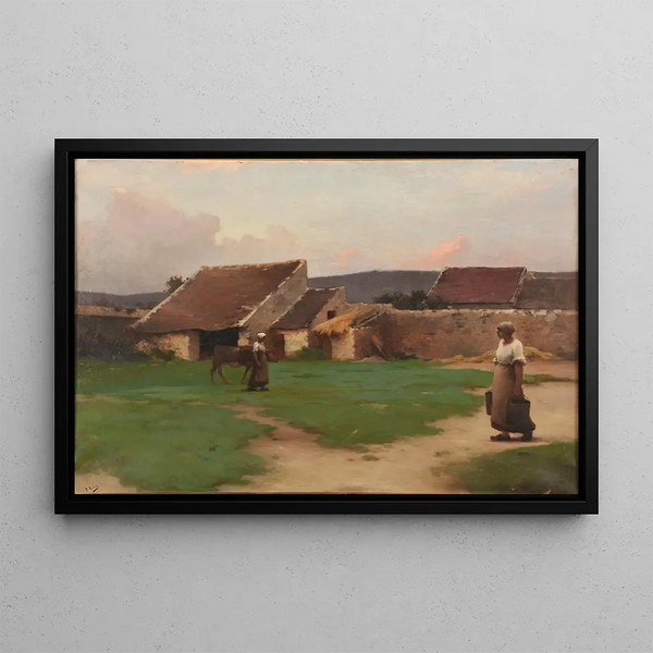 A farmyard - Henry Lerolle — framed artwork on a wall