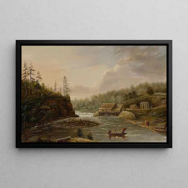 Moulin de Cheevers sur la rivière St. Croix - Henry Lewis — framed artwork on a wall