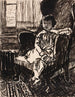 Girl without title sitting on a chair - Henry Lyman Saen — artwork view