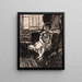 Girl without title sitting on a chair - Henry Lyman Saen — framed artwork on a wall
