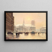 Notre-Dame painting view of the Hôtel de Ville square in snowy weather - Henry Malfroy — framed artwork on a wall