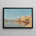 View of a summer port - Henry Malfroy — framed artwork on a wall