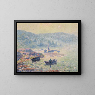 Mist over the Pont-Aven River - Henry Moret — framed artwork on a wall