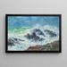 Large storm painting at Saint-Grenoble, Pointe de Penmarch - Henry Moret — framed artwork on a wall