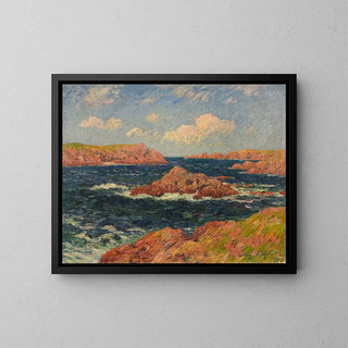 L'île de Kerellec, Ouessant - Henry Moret — framed artwork on a wall