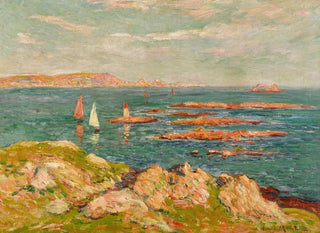 White sail, red sail in Brittany - Henry Moret — artwork view