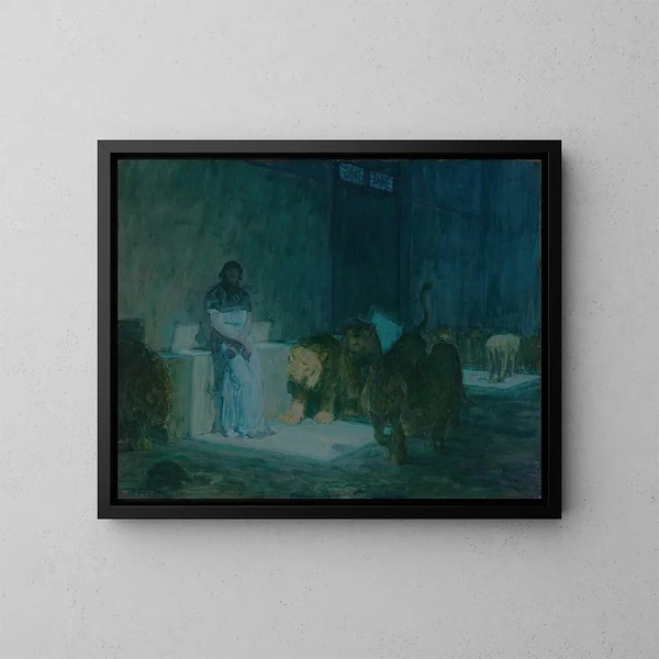 Daniel dans la fosse aux lions - Henry Ossawa Tanner — framed artwork on a wall