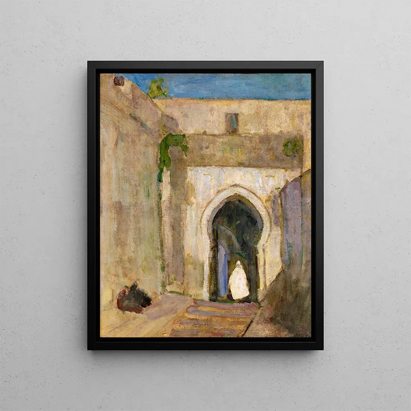 Entrance door of Tangier - Henry Ossawa Tanner — framed artwork on a wall