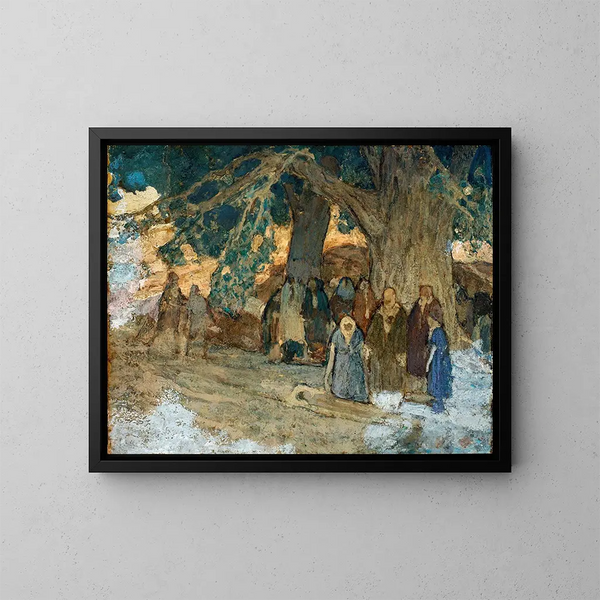 He healed the sick - Henry Ossawa Tanner — framed artwork on a wall