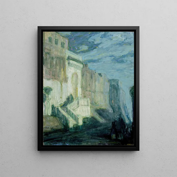 the Walls by Moonlight in Tangier - Henry Ossawa Tanner — framed artwork on a wall