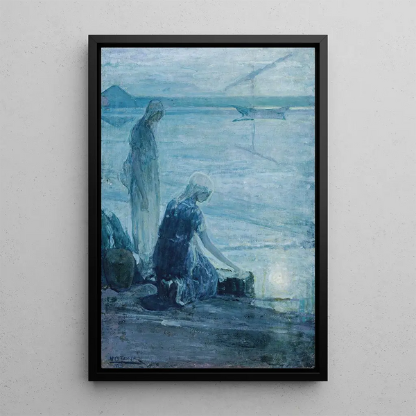Moses in the Bulrushes - Henry Ossawa Tanner — framed artwork on a wall