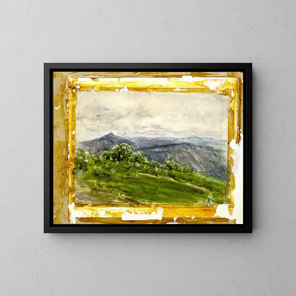 Mountain landscape painting in the North Carolina Highlands - Henry Ossawa Tanner — framed artwork on a wall
