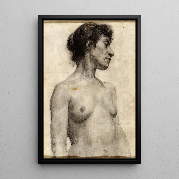 Study of a young girl nude - Henry Ossawa Tanner — framed artwork on a wall
