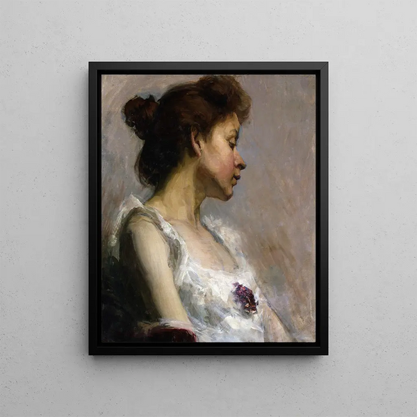 Portrait of the artist's woman - Henry Ossawa Tanner — framed artwork on a wall