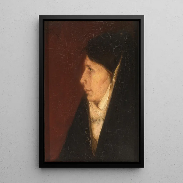 Head profile of a woman - Henry Ossawa Tanner — framed artwork on a wall