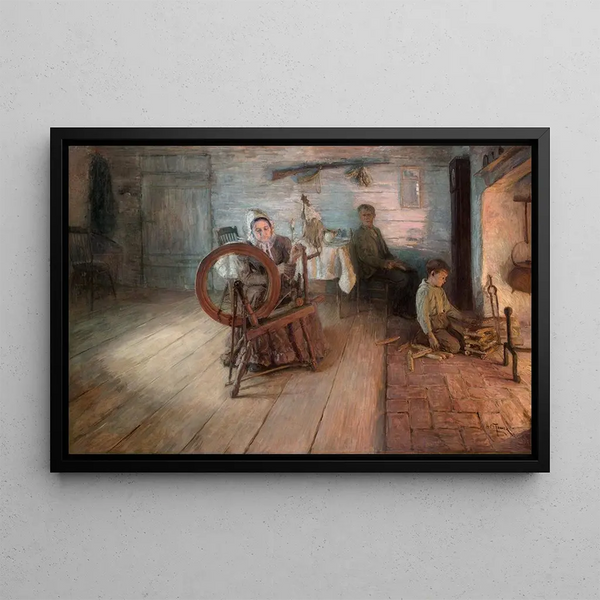 Spinning by firelight L'enfance de George Washington Gray - Henry Ossawa Tanner — framed artwork on a wall