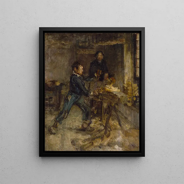 Study for the Young Shoemaker - Henry Ossawa Tanner — framed artwork on a wall