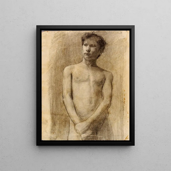 Study of a Young Man - Henry Ossawa Tanner — framed artwork on a wall
