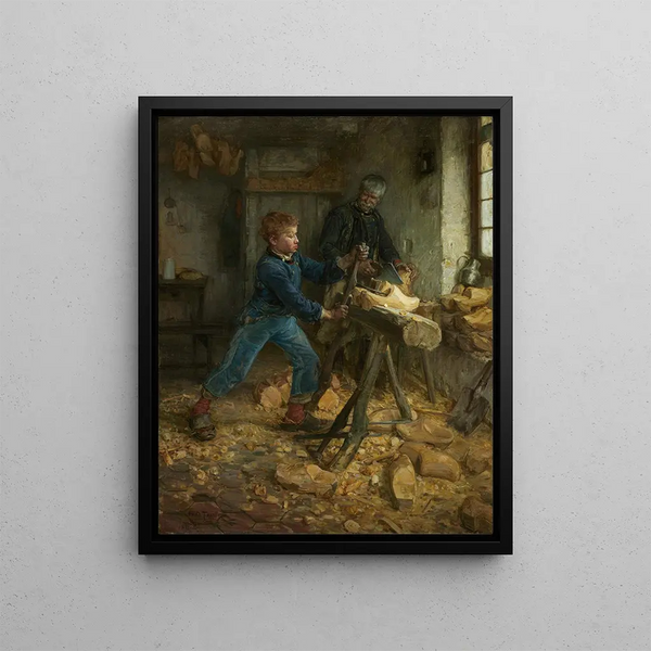 The Young Shoemaker - Henry Ossawa Tanner — framed artwork on a wall