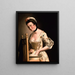 A woman doing laundry - Henry Robert Morland — framed artwork on a wall