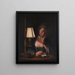 Woman reading in the shade of a paper bell - Henry Robert Morland — framed artwork on a wall