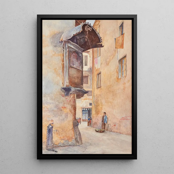 Rue à Florence - Henry Roderick Newman — framed artwork on a wall