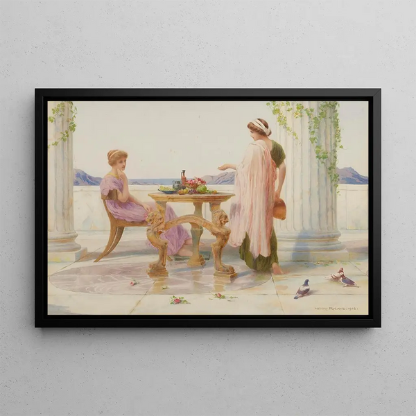 The outdoor meal - Henry Ryland — framed artwork on a wall