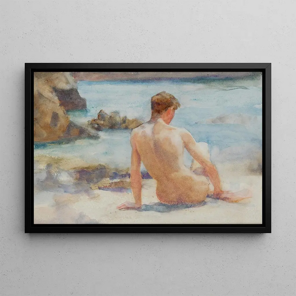 A Summer Day - Henry Scott Tuke — framed artwork on a wall