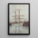 A three-masted ship moored in Falmouth harbor - Henry Scott Tuke — framed artwork on a wall