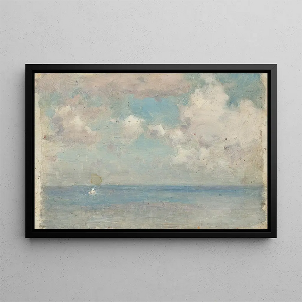 A cloudy seascape - Henry Scott Tuke — framed artwork on a wall