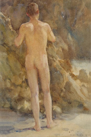Henry Scott Tuke - Male Nude by the Sea.webp