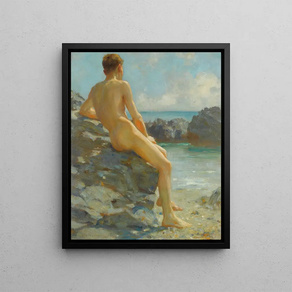 La Baigneuse - Henry Scott Tuke — framed artwork on a wall