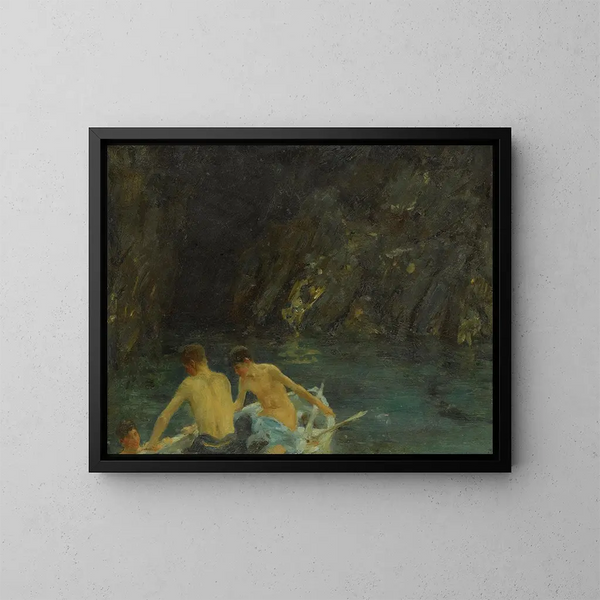 La Grotte - Henry Scott Tuke — framed artwork on a wall