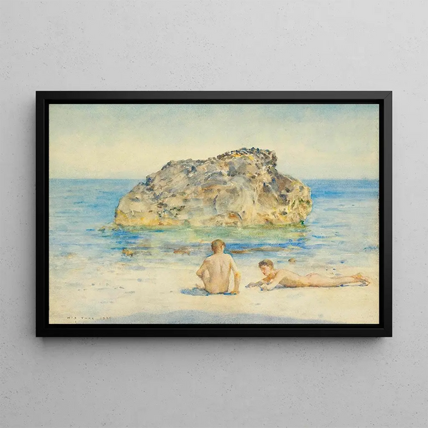 Les Baigneurs - Henry Scott Tuke — framed artwork on a wall
