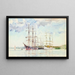 Sailing boats at anchor in Carrick Roads - Henry Scott Tuke — framed artwork on a wall