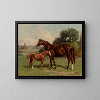 Castalie et le poulain - Henry Stull — framed artwork on a wall