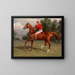 Horse race brown, maybe Chaos, winner of the Second Futurity Stakes with jockey in saddle - Henry Stull — framed artwork on a wall