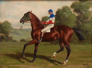 Eurus with jockey in saddle - Henry Stull — artwork view