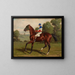 Eurus with jockey in saddle - Henry Stull — framed artwork on a wall