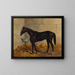 a black racehorse in a stable - Henry Stull — framed artwork on a wall