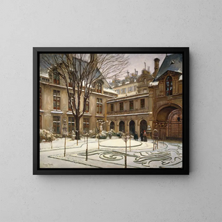The Museum Carnavalet Garden, Snow Effect - Henry Tenr — framed artwork on a wall