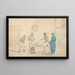 a cockfight observed by four men in a shed - Henry Thomas Alken — framed artwork on a wall