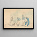 a cockfight observed by four men in a shed, death - Henry Thomas Alken — framed artwork on a wall